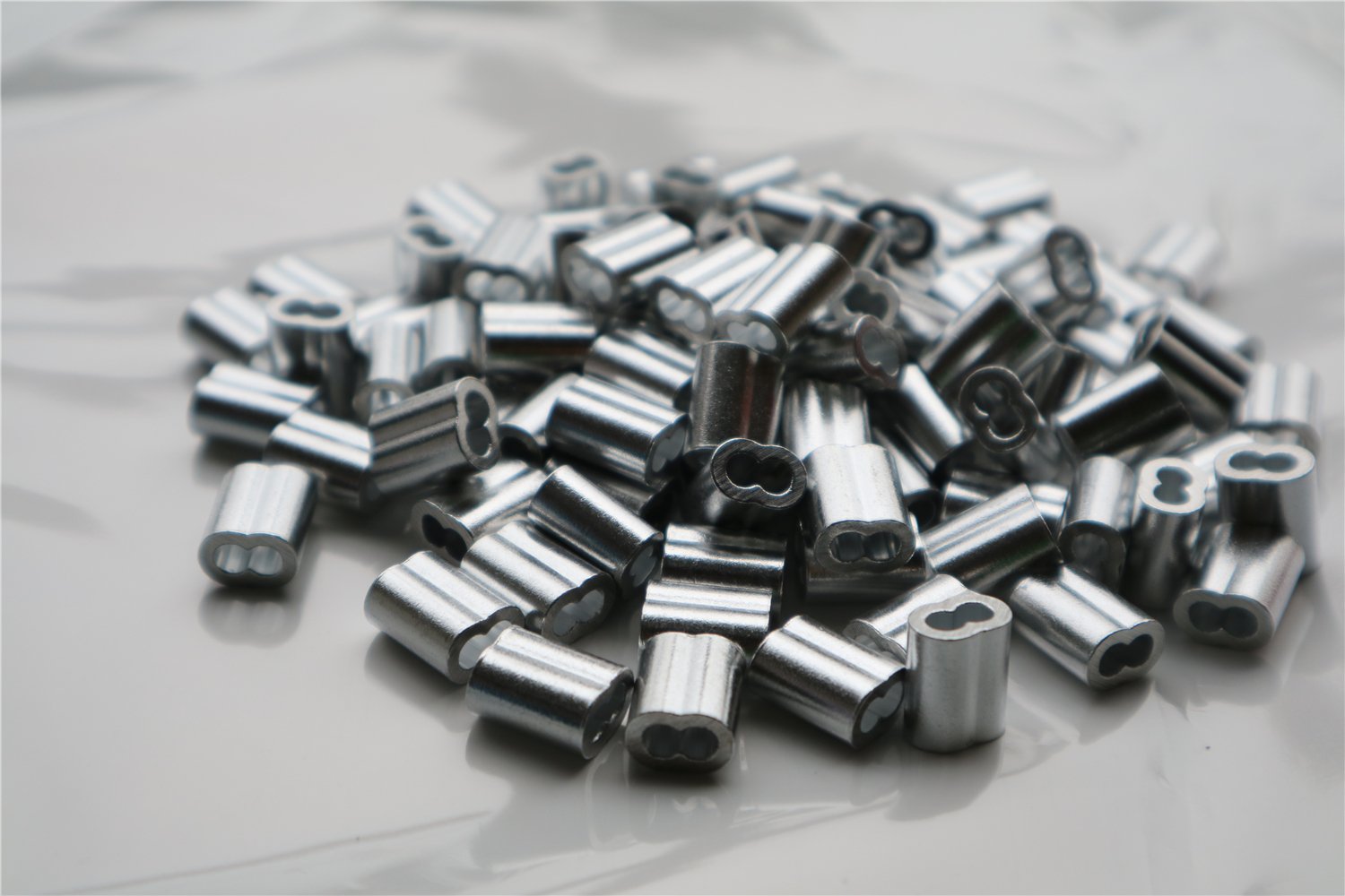 100 Packs Cable Crimps Wire Ferrules Rope 1/8 Stainless Steel Aircraft