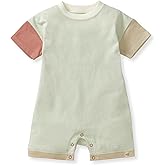 Burt's Bees Baby baby-boys Jumpsuit, 100% Organic Cotton One-piece Romper Short Or Long Sleeve Shortall Coverall