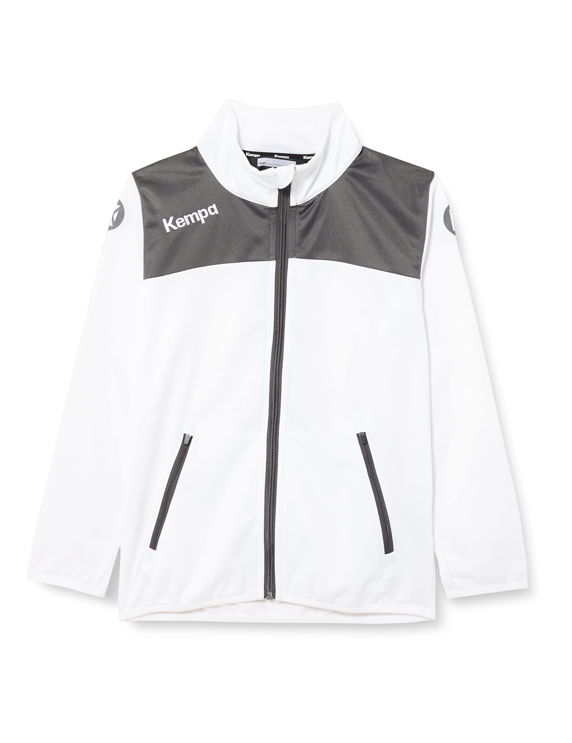 Kempa Men's Emotion 2.0 Poly Jacket Sweatshirt, White/Anthra, 6 Years