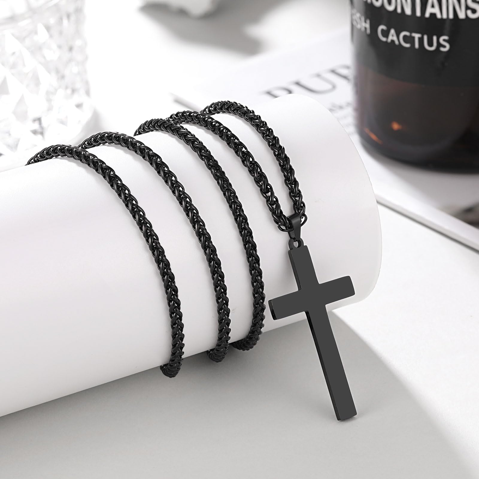 PINKDODO Cross Necklace for Men, Valentines Birthday Christmas Gifts for Son Grandson Nephew Brother Boyfriend Mens