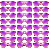 Geopty 12/24 Pack Wholesale Colorful Mirror Reflective Sunglasses Bulk, Neon 80s 90s Sunglasses Party Favors Unisex