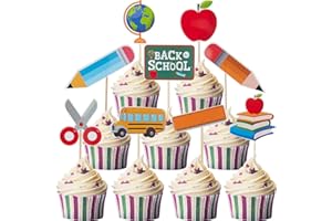 BOAO 54 Pieces Back to School Cupcake Toppers First Day of School Cake Picks Welcome Class Toothpicks Welcome Party Decorations Teacher Presents Supplies School Activities Classroom Decor