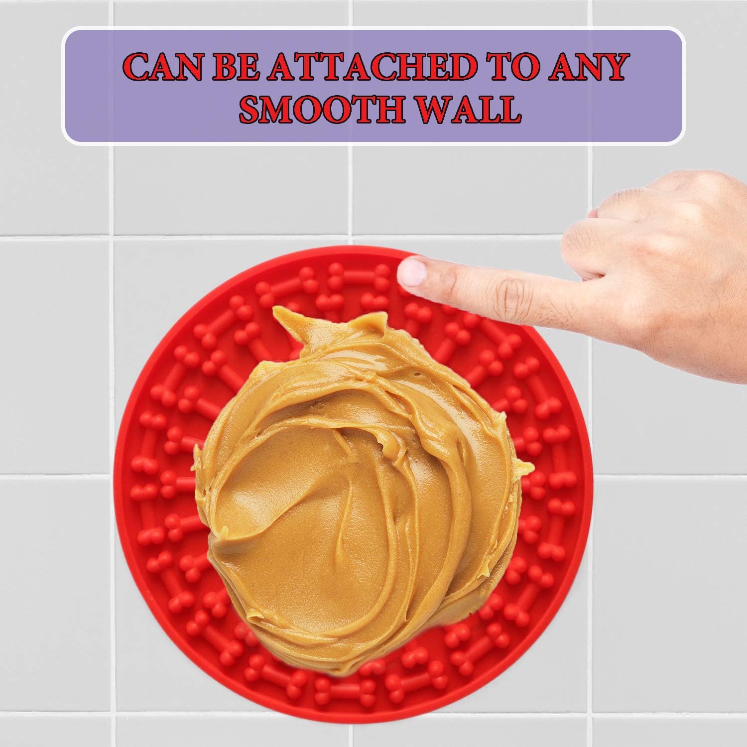 RYPET Pad for Dog Lick 2PCS - Dog Washing Distraction Device, Slow Eating Dog Mat with Super Suction for Pet Bathing, Grooming, and Dog Training