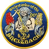 4.5" Big US Navy Marines Crossing of the Equator Shellback Military Patch Embroidered Iron on Sew on Patch Badge Ancient Order Shellback
