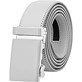 Falari Men Unisex Genuine Leather Ratchet Dress and Casual Belt, Automatic Sliding Buckle, Trim to Fit