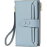 SENDFN Large Womens Wallet Leather RFID Blocking Multi Card Organizer Wristlet