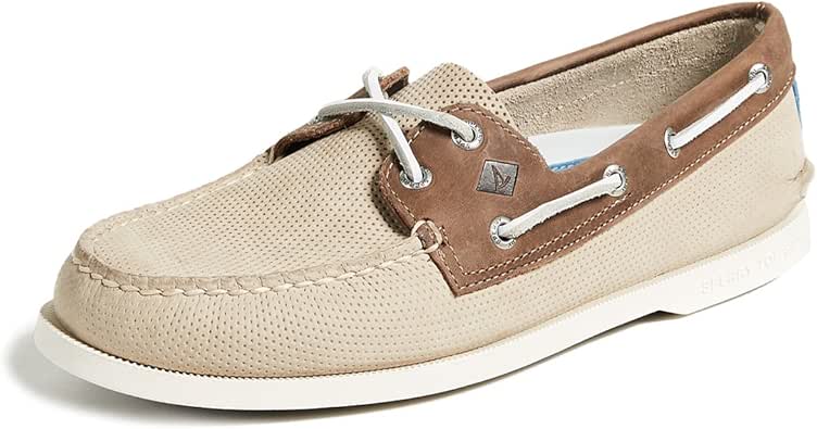Sperry Men�s A/O 2 Eye Perf Boat Shoes, Cream