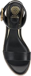 Vince Camuto Women's Felia Wedge Sandal, Black, 5.5