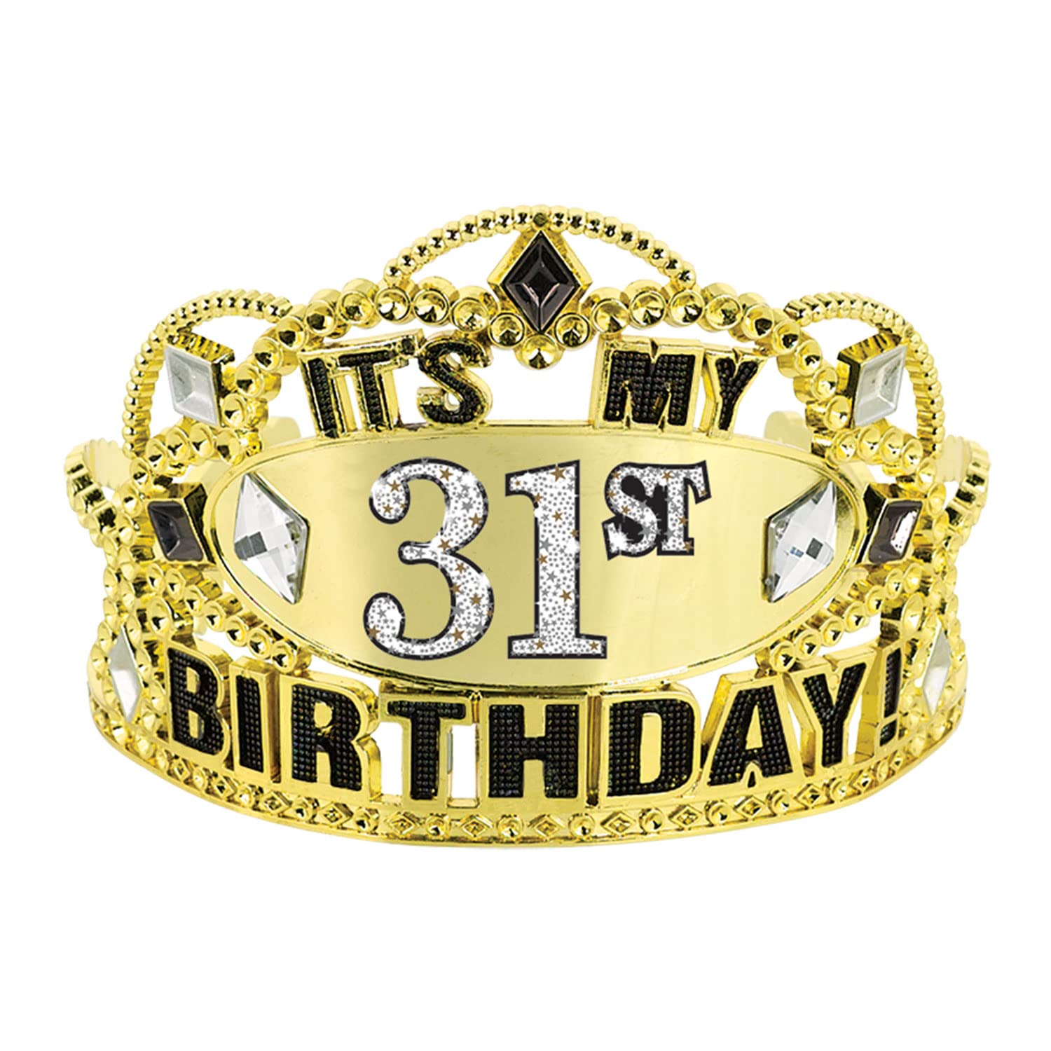 Amscan 250773 - Gold Sparkling Celebration Add an Age Birthday Tiara