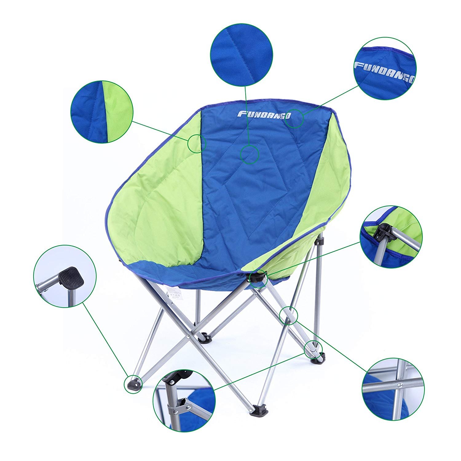 Fundango Lightweight Padded Moon Saucer Round Chair with Carry Bag