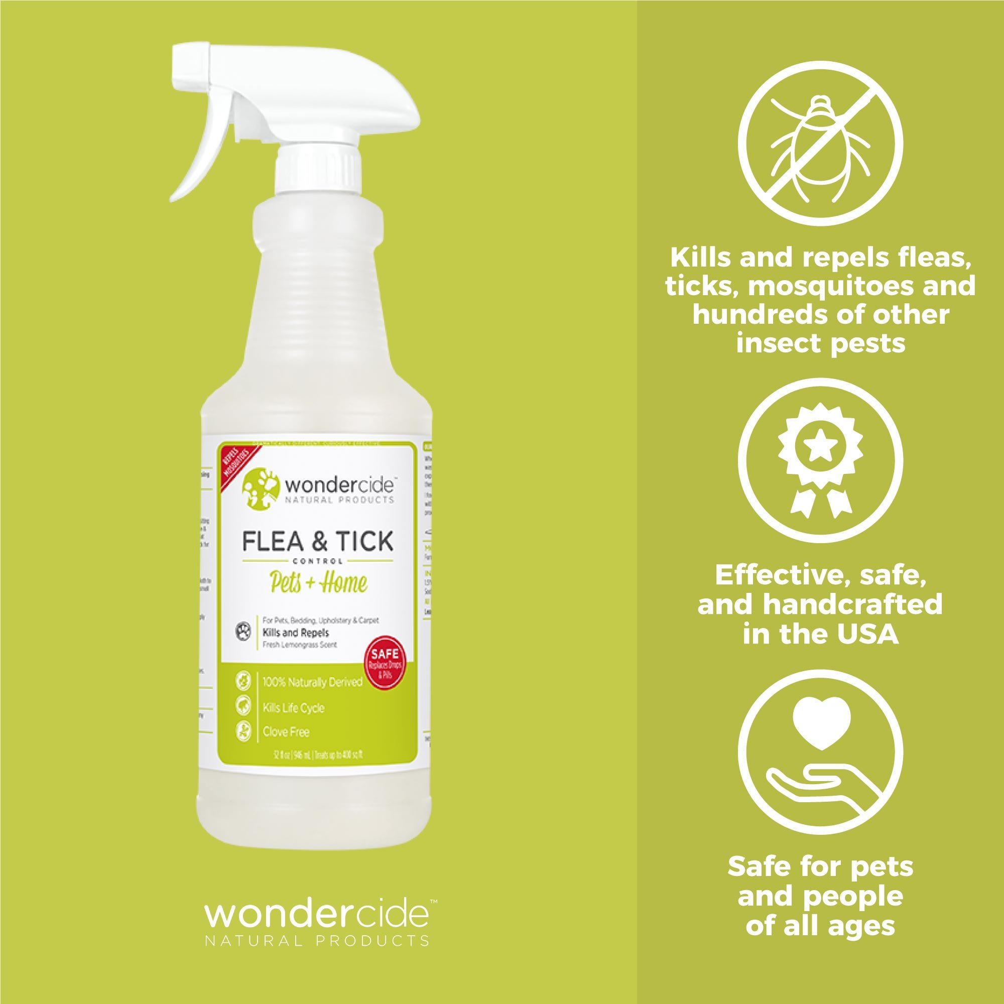 Wondercide Natural Flea, Tick Mosquito Control Spray for Pets and Home