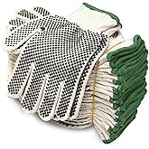 Evridwear Cotton Polyester String Knit Shell Safety Protection Work Gloves for Painter Mechanic Industrial Warehouse Gardening Construction Men & Women 12 Pairs, With Two Side dots, XL Size
