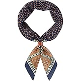 Hymeiluely 27.5 Inches Square Silk Feeling Neck Scarf for Men Necktie Silk Bandanas Pocket Square Cowboy Scarves