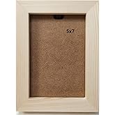 5x7 Photo Frame Solid Wood Frame. No Paint. Protection Panel Plastic Material. Wall or Tabletop Display.