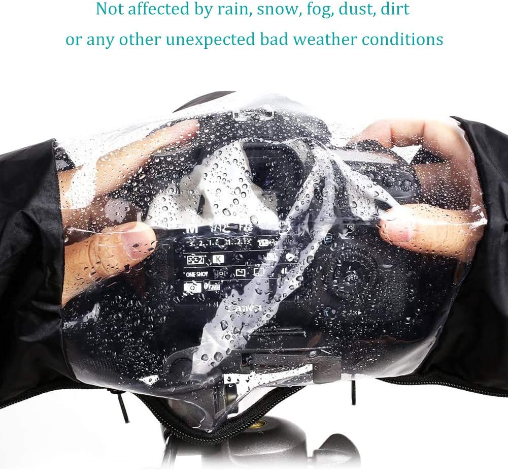 Waterproof Nylon Rain Cover with Enclosed Hand Sleeves for DSLR Cameras