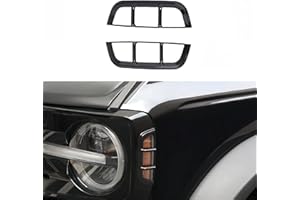 POETRYXIAO Bronco Front Side Warning Lamp Cover for 2021-2023 Ford Bronco,Headlight Side Lamp Cover Exterior Trim for Bronco Accessories (Black)