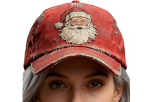Trucker Hat - Fashionable Red Christmas Vintage Headwear,Santa Claus Printed Baseball Hat - for Daily Travel Commuting Outdoo