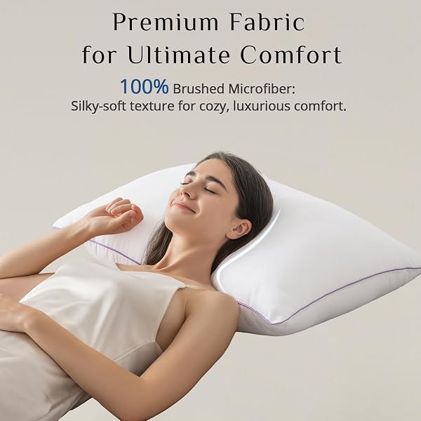 JOLLYVOGUE FIRM PILLOWS QUEEN SIZE SET OF 2, SUPPORTIVE BED PILLOWS WITH OEKO-TEX CERTIFIED DOWN ALTERNATIVE FILL, FLUFFY HOTEL QUALITY FOR BACK, STOMACH AND SIDE SLEEPERS
