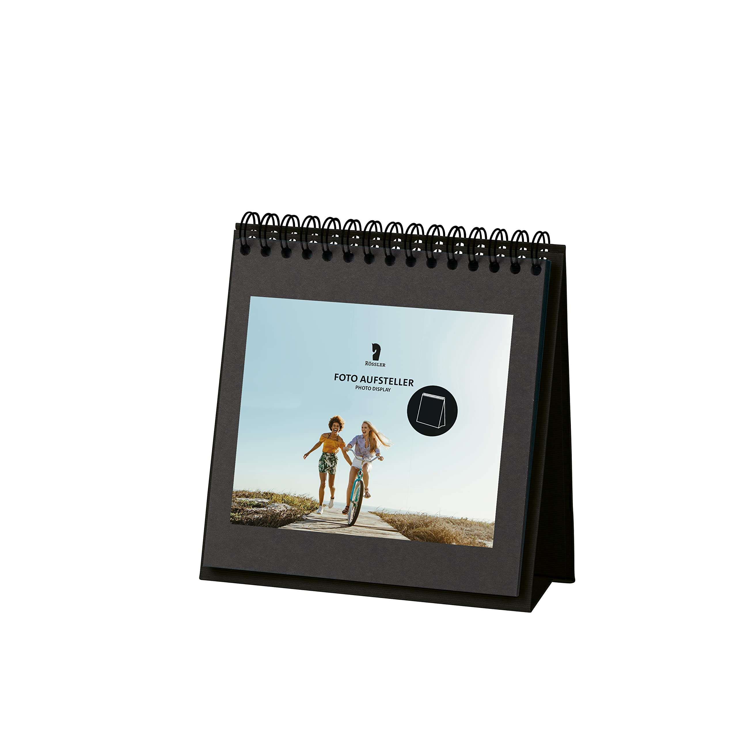 Rössler 13293200970 - Photo Table Display with Wire-O Binding, Black, 13 Sheets, 190 x 190 mm, Pack of 1
