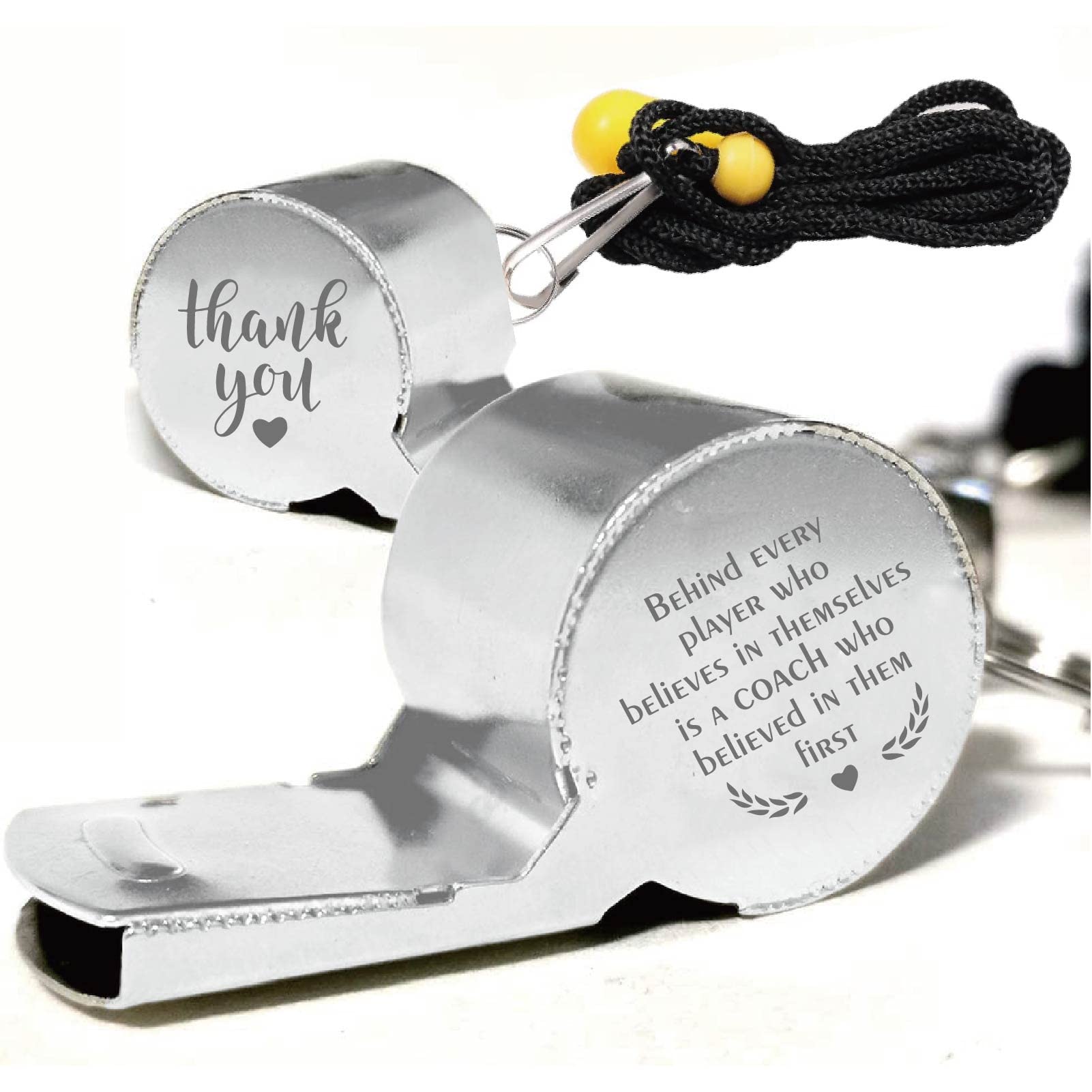 CREATCABIN Sports Whistles With Lanyard Stainless Steel Whistle Loud Crisp Sound Gifts for Basketball Coach Referees Teachers From Player