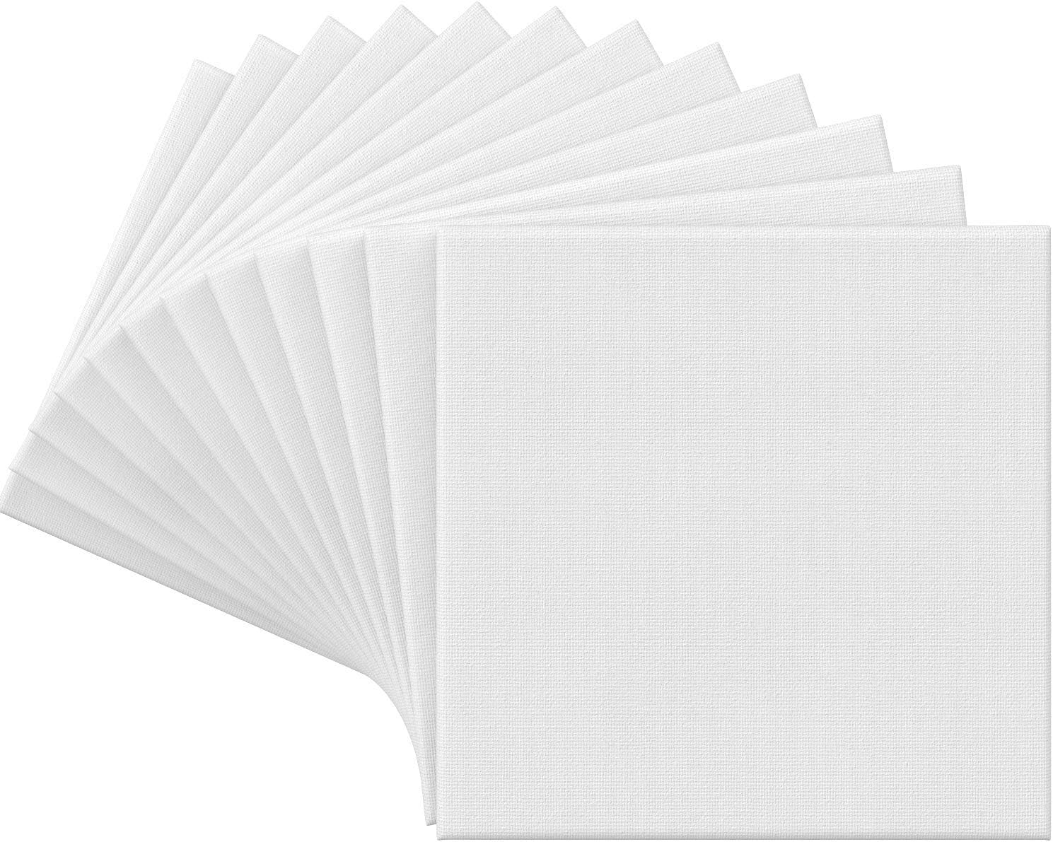 Arteza 20 x 20 cm (8"x8") Stretched Blank Square Canvas, Pack of 12, Primed 100% Cotton, for Painting Acrylic Pouring - Image 5