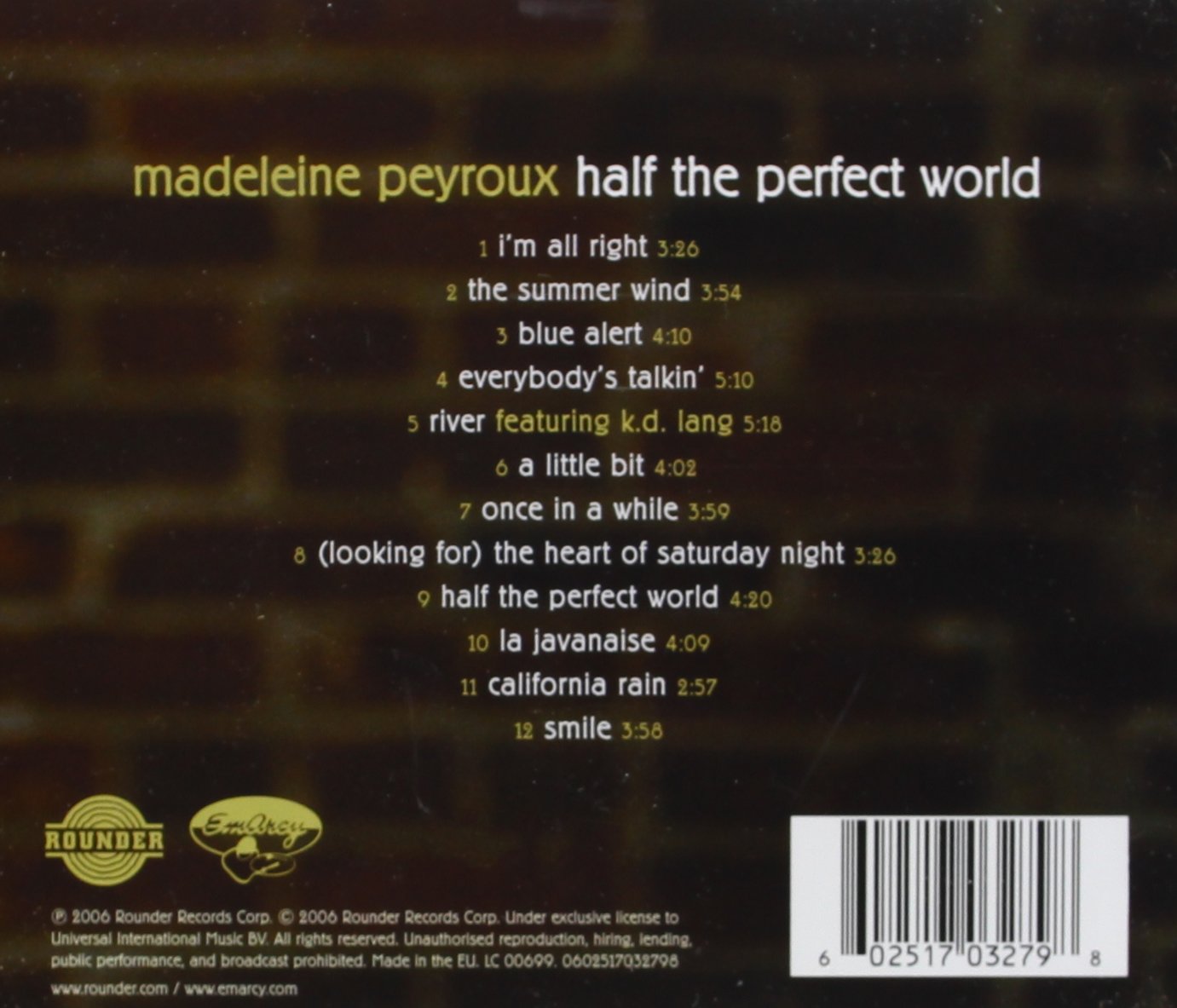Peyroux Madeleine Half The Perfect World Amazon Com Music