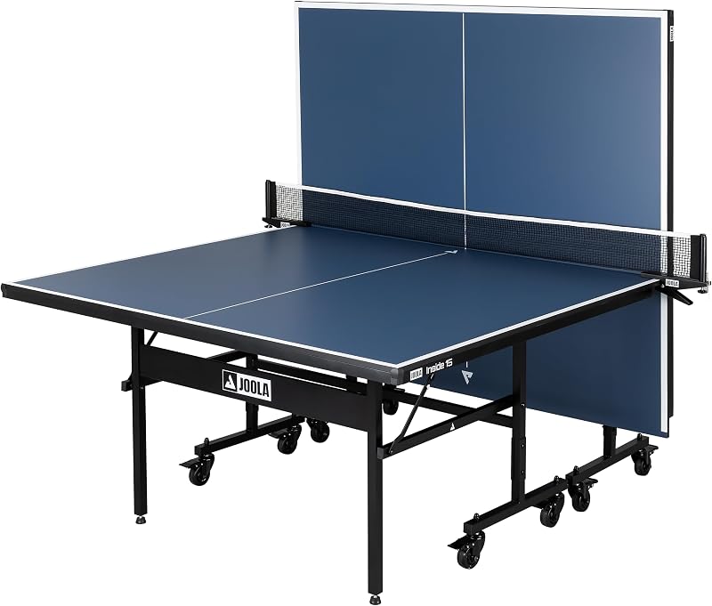 Mesa Interior de 15 Unidades, Interior – Mesa de Tenis de Mesa Profesional de MDF con Red de Ping Pong de Abrazadera rápida y Juego de Postes – Fácil Montaje en 10 Minutos – Mesa de Ping Pong