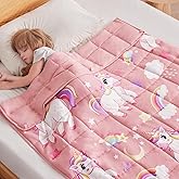 anfie Weighted Blanket Kids (36"x48" 5lbs) Weighted Blanket Cooling Blanket for Sleeping,Throw Size Breathable Blanket with Premium Glass Bead(Pink Unicorn)