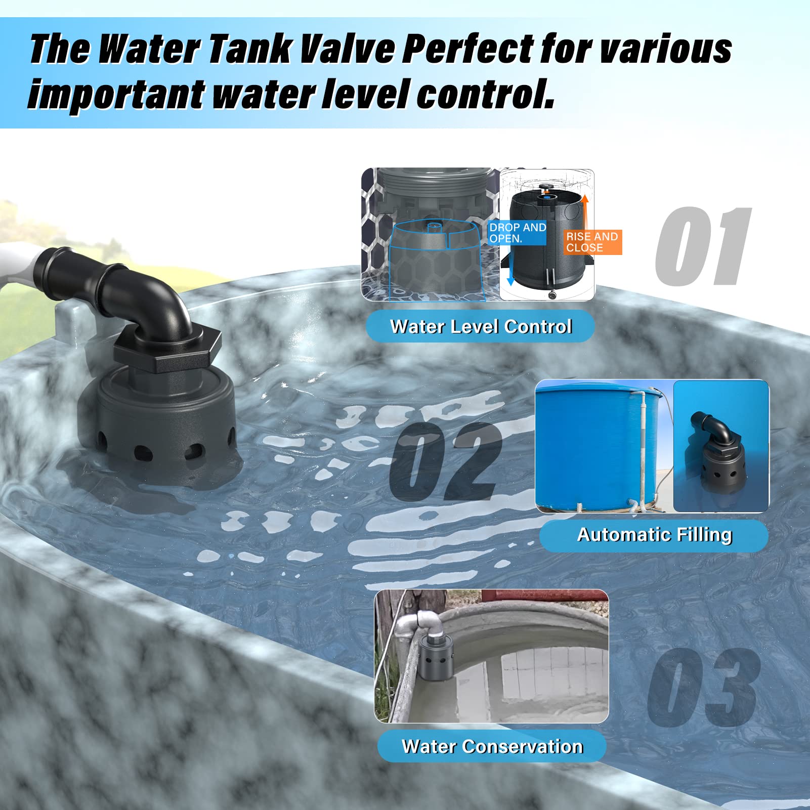 Reservoir Eau Water Tank Float Valve Designed For Water Level Control ...
