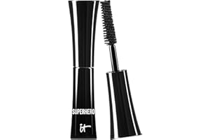 IT Cosmetics Superhero Mascara – Super Elastic Stretch Black Mascara for Volume & Length - Add Lash Volume with Collagen, Biotin & Peptides – Suitable Makeup Mascara for Sensitive Eyes