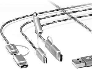 USB Type C & Micro USB Cable 2 in 1, ARTTRON (3Pack, 3ft/ 6ft/ 10ft) Braided Nylon Fast Android Charging Cable, for Samsung Galaxy S10/S9/S8/S7 Note Edge, Sony, HTC, BlackBerry, LG, Google Pixel, etc