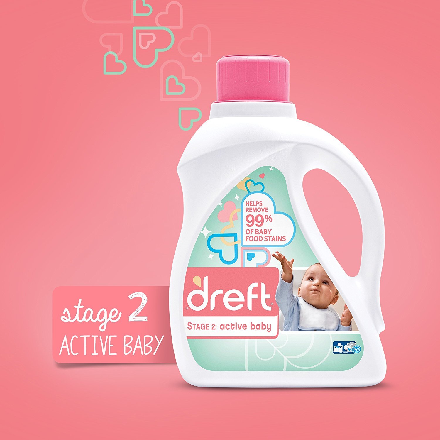 Dreft Stage 2 Active Hypoallergenic Liquid Baby Laundry Detergent for