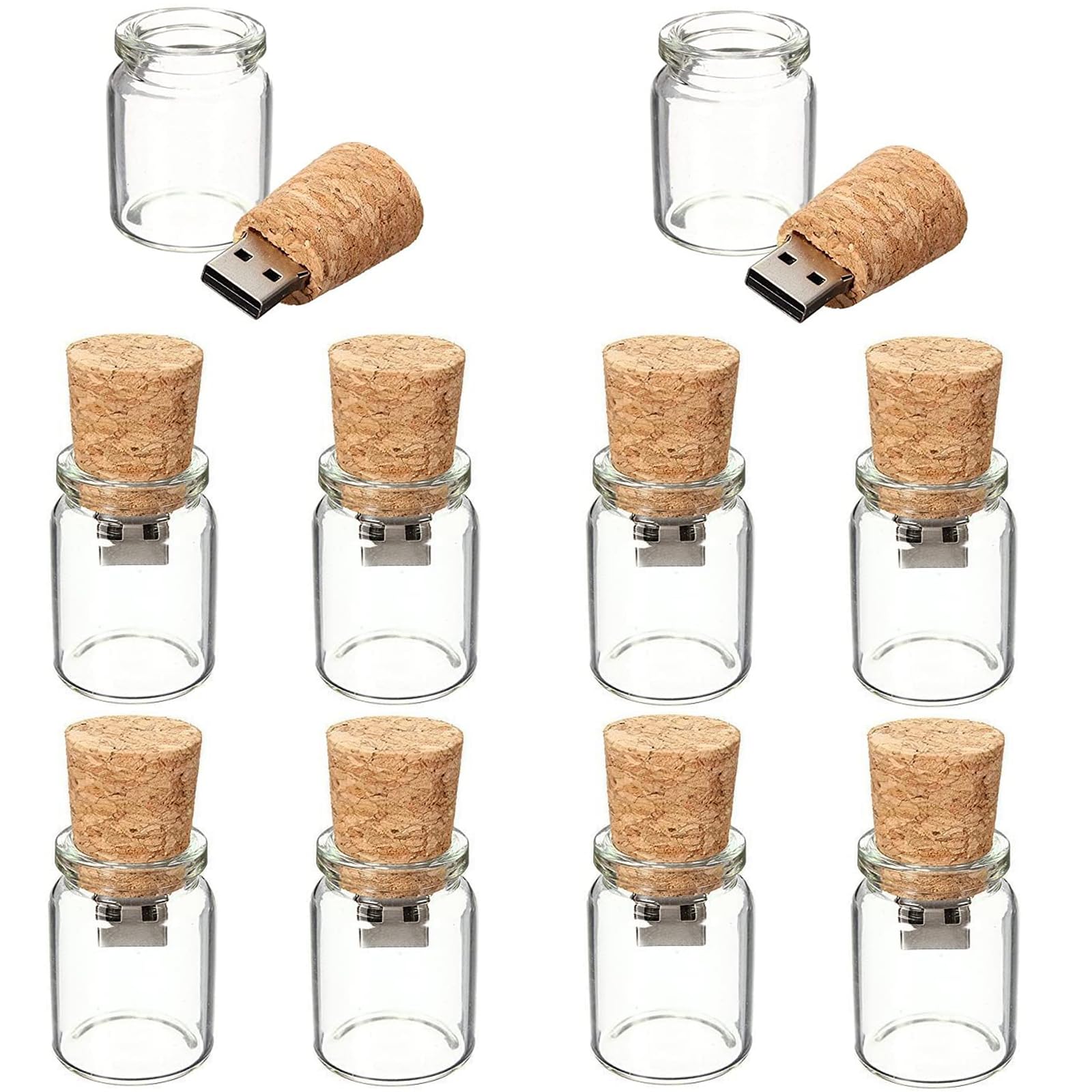 Fenglangrong 10PCS 512MB Cute Drift Bottle USB Flash Drive Memory Stick Storage U-disk Xmas Gift (512MB)