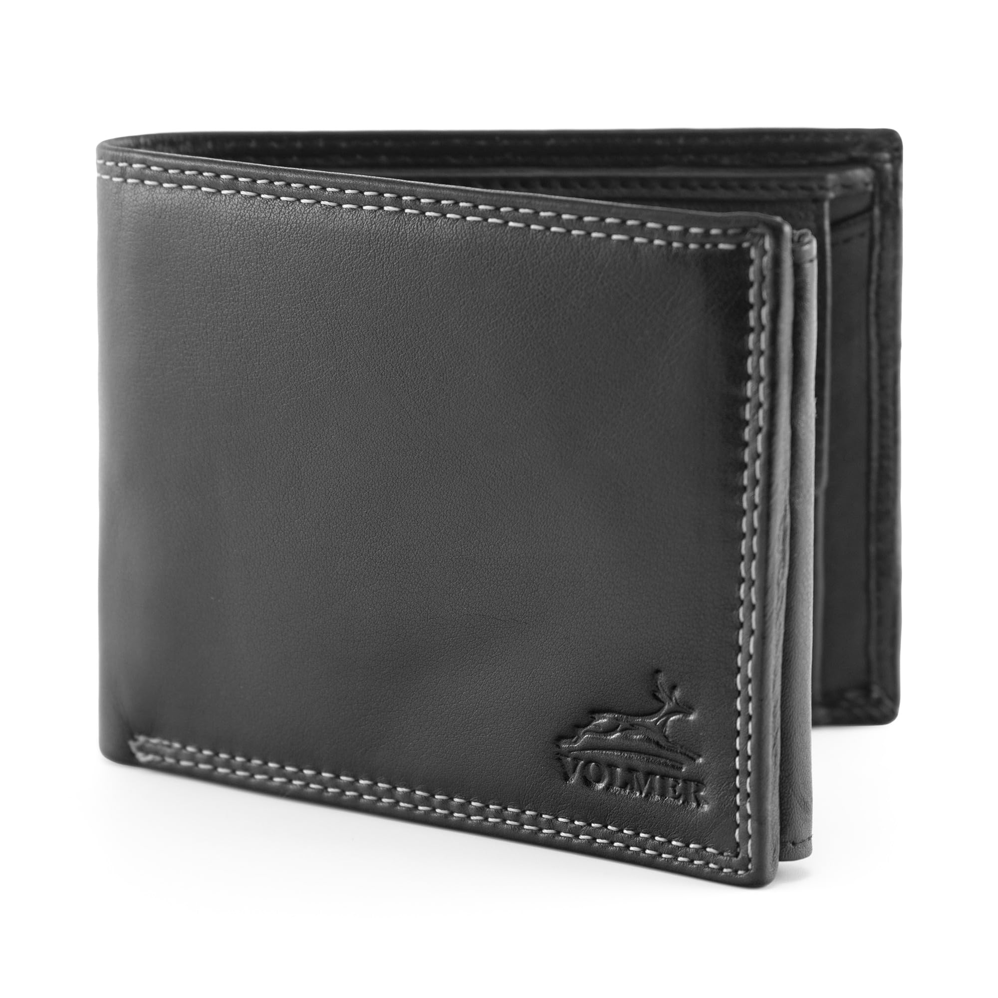 Fa.Volmer Black Full Leather Purse with Double Sticking #First Class