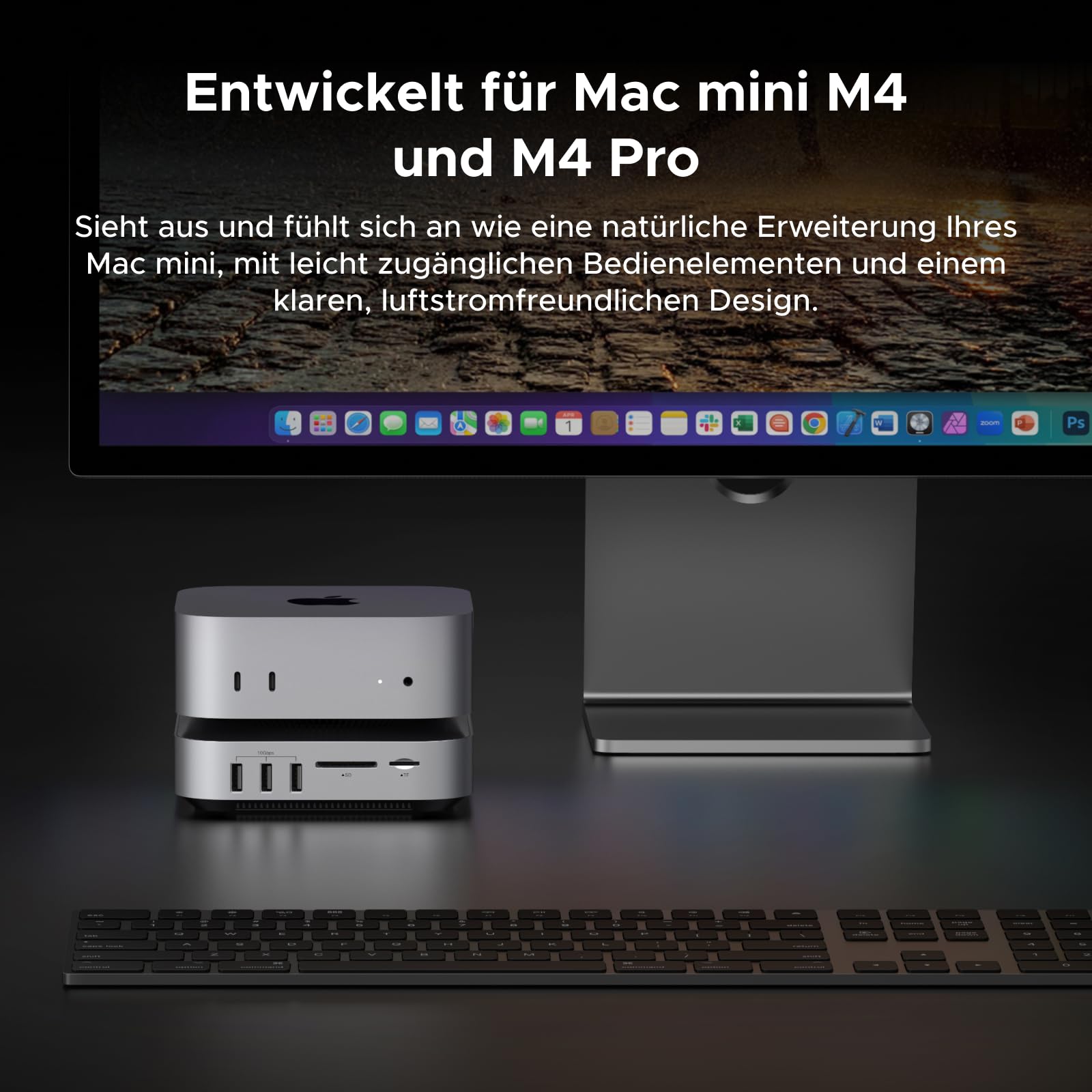 UGREEN Maxidok Thunderbolt 5 Mac mini Dock, Revodok 10-in-1 TBT5 Docking Station, 120Gbps Datentransfer, 8TB M.2 NVMe SSD, Single 8K/ Dual 6K@60Hz, SD/TF 4.0, Kühlsystem für Mac mini M4/M4 Pro 9