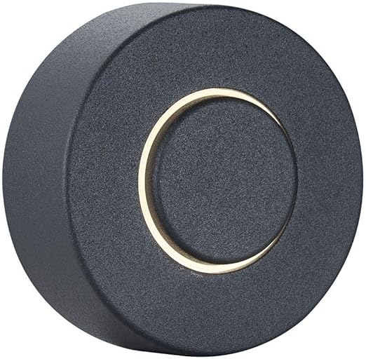 Textured Black LED Lighted Round Doorbell Button