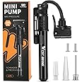 Bicycle Pump Mini Bike Pump - Aluminum Alloy Cycle Pump for Presta & Schrader Valve, Portable Lightweight Bike Tyre Pump Fast Tyre Inflation Mini Air Pump for Mountain Road Bike Ball Pump