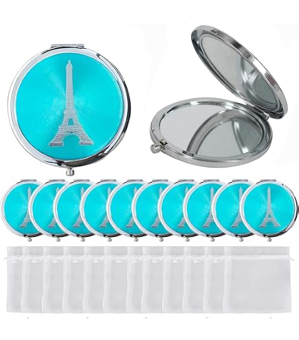 KEYCHIN Taschenspiegel Mit Eiffelturm-Gravur – „I'd Rather Be In Paris“, 6,5 Cm, Aus Edelstahl