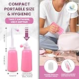 PLUSQMED Peri Bottle 350ml Portable Bidet Pink with Internal Nozzle view 2