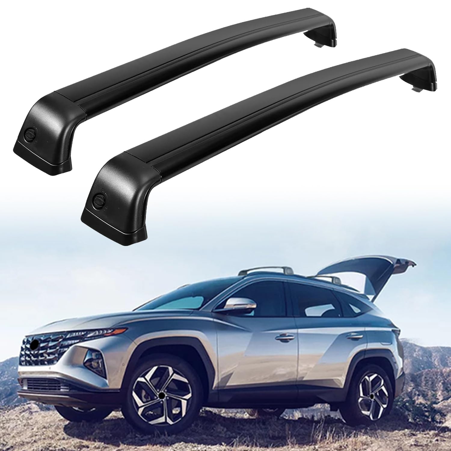 Roof Rack Cross Bars Compatible with 2022-2024 Hyundai Tucson NX4 SE ...