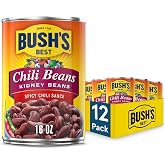 Bush's Best Spicy Dark Red Chili Beans, 16 oz, (Pack of 12) | Canned, Source of Plant Based Protein and Fiber