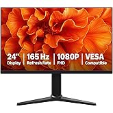 Amazon Basics 24 Inch (23.8 inch viewable) Gaming Monitor, FHD 1080P, 165Hz, VESA Compatible, Adaptive sync, 1ms Response, Black