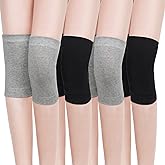 Geyoga 4 Pairs Knee Warmers for Women Men Breathable Leg Warmers Knee Brace Pad Leg Compression Sleeve for Cycling Running(Gray, Black,Medium)