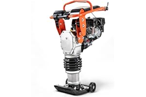 SuperHandy Jumping Jack Tamping Rammer 209cc 7HP 4-Stroke Gas Engine - 3500 lbs Impact Force, 137lbs Weight, 26" Max Compaction Depth, for Soil, Gravel, Footings, Concrete Slabs, and Foundations