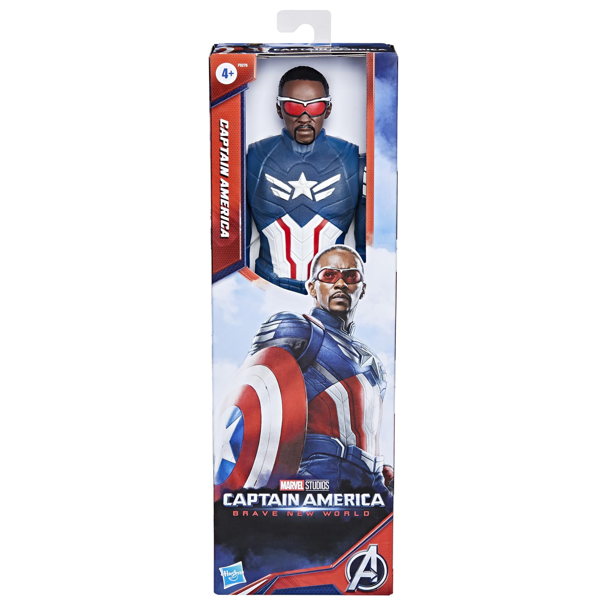 Marvel Studios Captain America Brave New World, Titan Hero Series, 12-Inch Captain America Action Figure, Super Hero Toys for Kids 4 and Up