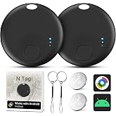 Air Tracker for Android, Air Tracker-2 Pack Android, Bluetooth Tracking Tag Compatible Google Find Hub App, Smart Tracker Key Finder for Key Wallet Bag Luggage-Black (Black)