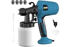 ZIPPYZEBRA Paint Sprayer for House Painting, 1000W HVLP Spray Paint Gun, Easy Clean Design Electric Paint Sprayer Gun for Furniture, Cabinets, Walls, Doors, Fences & Decks-Blue