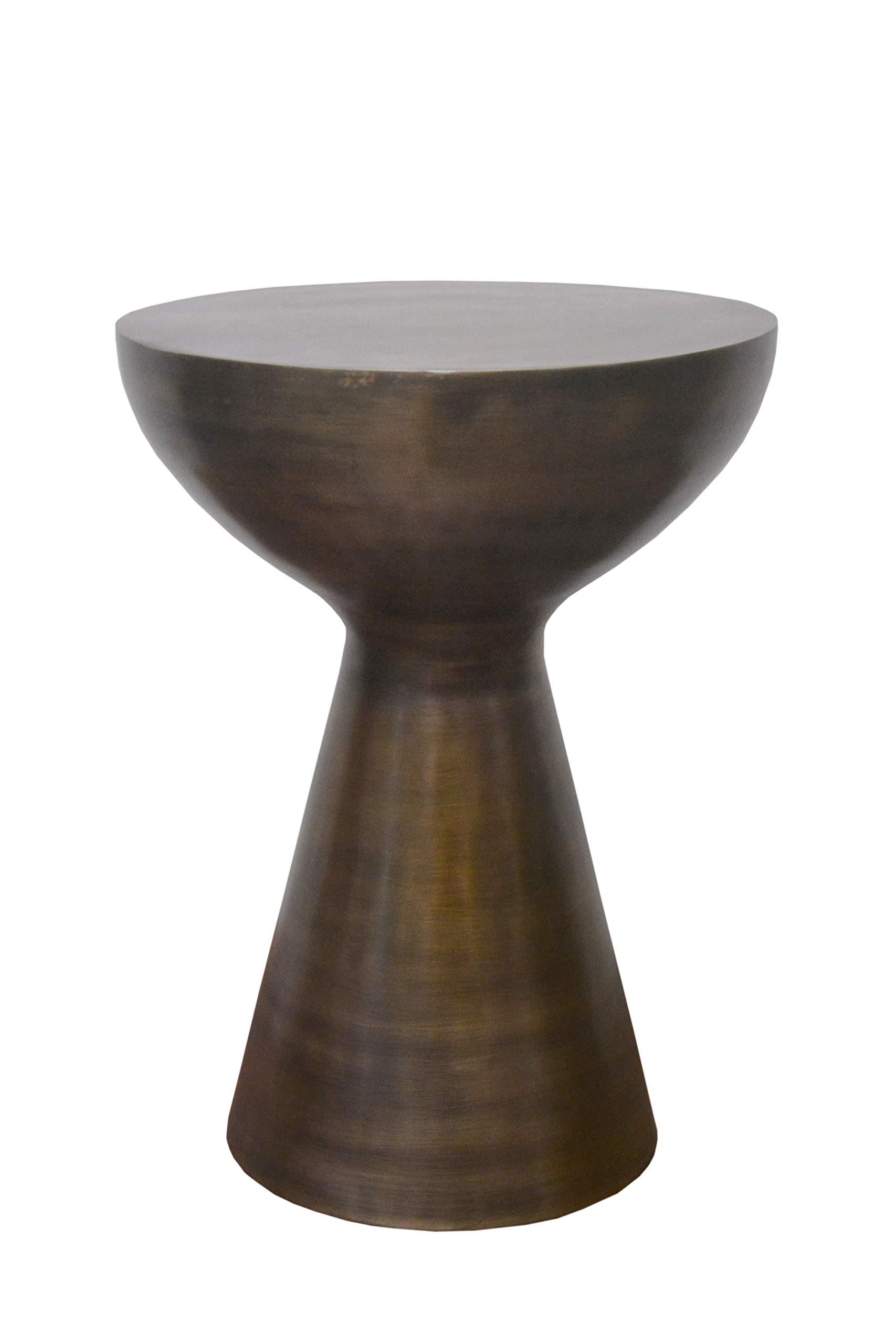 ASPECT Luna Hand-Crafted Aluminum Side Table,Antique Brass, Metal, 31.5 Dia x44.5(H) cm, Metallic