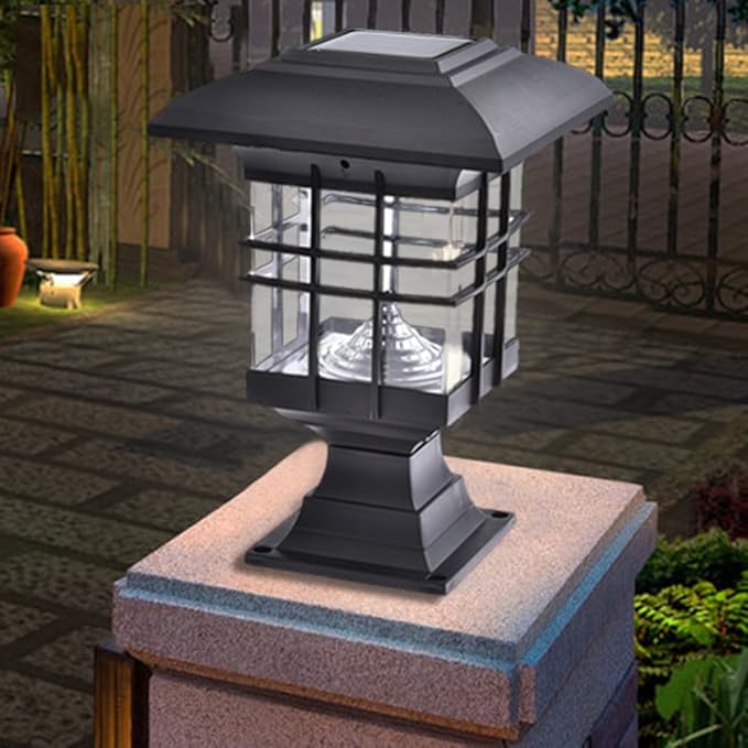 Solar Pillar Light Waterproof Solar Post Cap Lights for Outdoor Garden