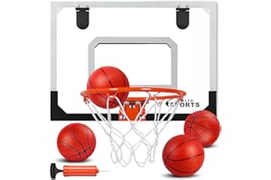 Jugana Indoor Basketball Hoop for Kids Adults, Mini Basketball Hoop for Door & Wall with 4 Balls Room Basketball Hoop Over The Door Mini Hoop Basketball Toys for Kids Boys 3 4 5 67 8 9 10 11 12